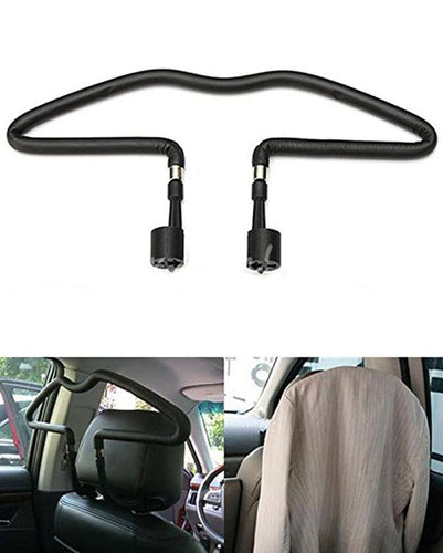 Car Seat Headrest Hanger Holder Steel PU For Coat Suit Jacket Clothes Black
