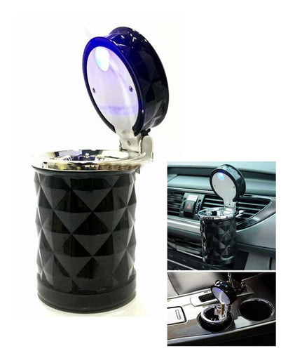 Portable Ashtray Diamond Design For All Cars - Black