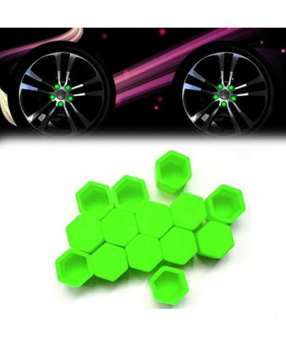 Silicon Wheel Hub Nut Covers 19MM For Cars - Green