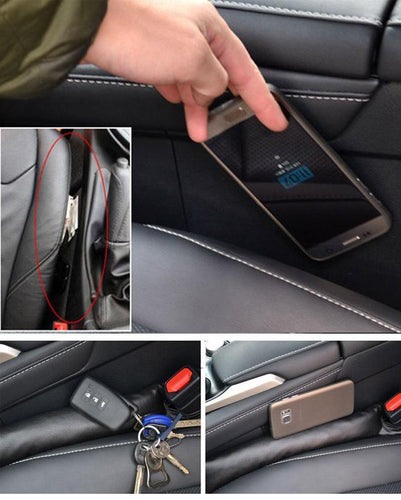 PU Leather Car Seat Gap Leakage Filler Soft Pad - BLACK