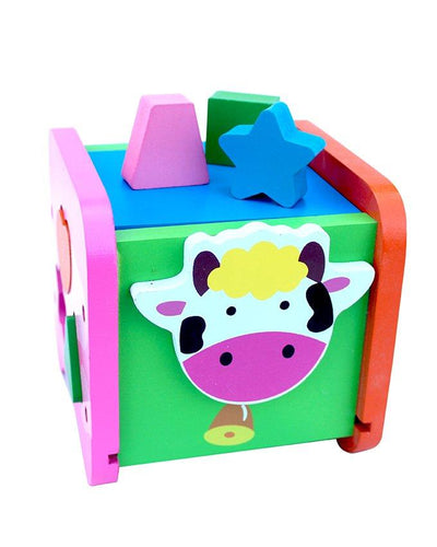 Wooden Shapes Sorter Cattle Box