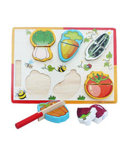 Wooden Vegetables Cutting Learning Board For Kids