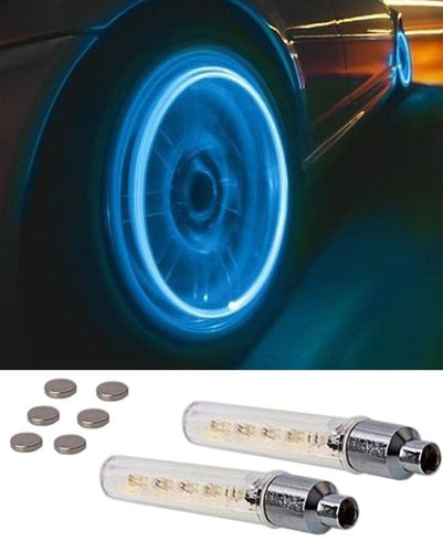 Set of 4 - 7 LED Tyre Motion Sensor Lights For Car,Bike,Cycle - Blue