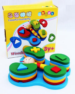 Wooden Colorful Butterfly Shapes Toy