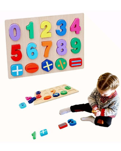 3D Number Wooden Puzzle Board Educational Learning Toy