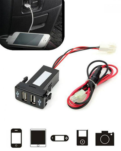 In Dash Car Mobile Fast Charger 2.1 A /1.2A 2 Slots - Honda