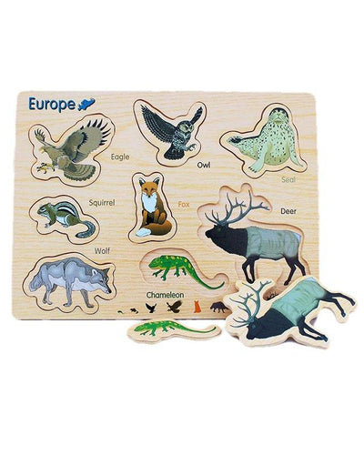 Wooden Europe Animals Board For Kids