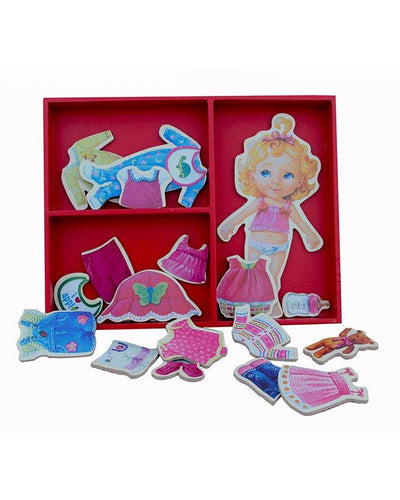 Wooden Doll Dress Board Red