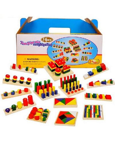 Wooden Montessori Teaching Aids 14PCS Set Educational Toy