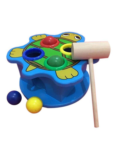 Wooden Animal Hammer Tortoise Blue