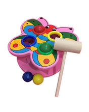Wooden Animal Hammer Butterfly Pink