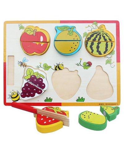 Wooden Fruits Cutting Learning Board For Kids