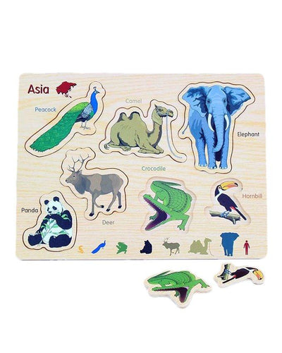 Wooden Asia Animals Board