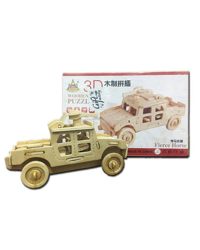 3D Wooden Learning Educational DIY Puzzle For Kids - Jeep