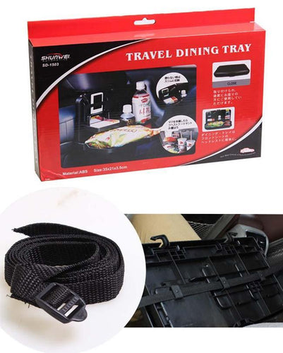 Two Layers Car Cup Holders Folding Table Multi Function Travel Dining Tray