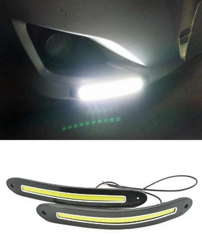 2 Pc - Flexible Bumper Car Daytime Running Light COB LED DRL For All Cars