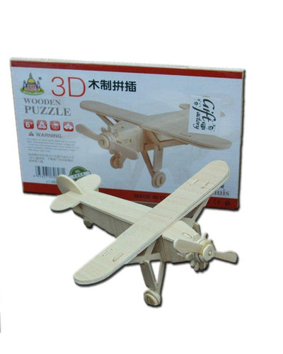 3D Wooden Learning Educational DIY Puzzle For Kids - Airplane