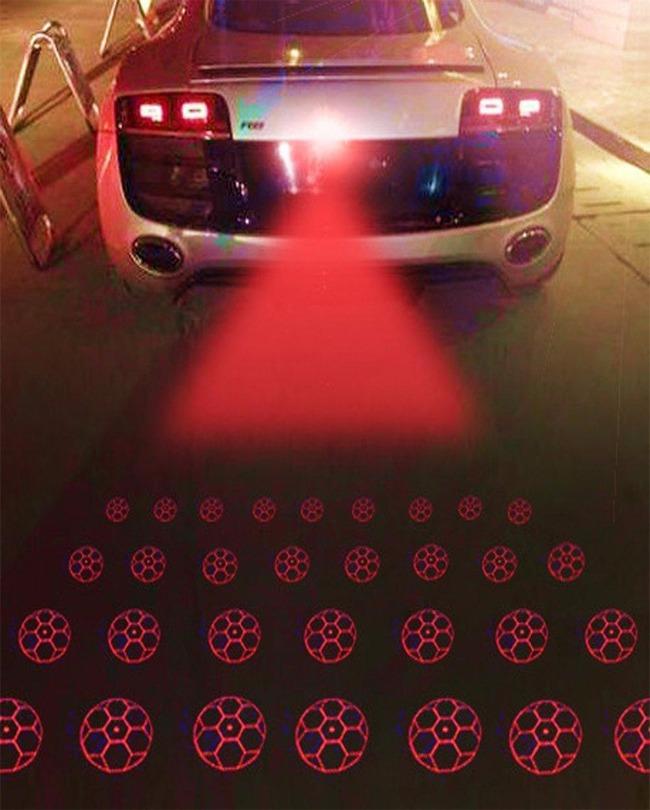 FootBalls Shape Anti-Collision Led Laser Fog Lamp,Running Tail Light-12V For All Bikes & Cars