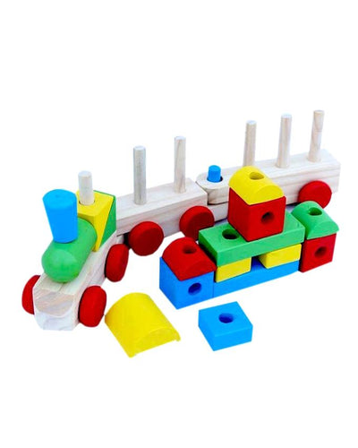 Classic Wooden Stacking Train For kids