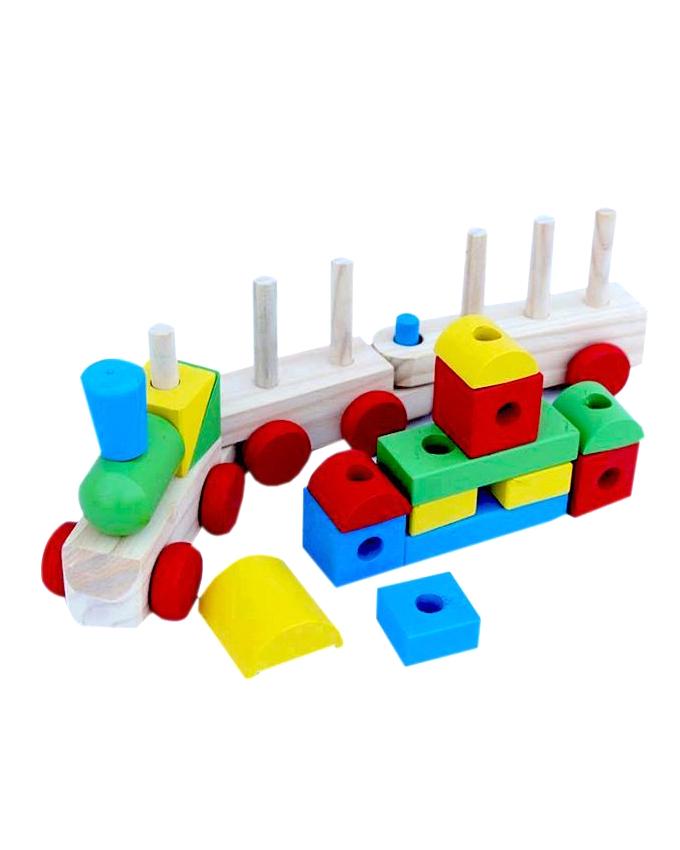 Classic Wooden Stacking Train For kids