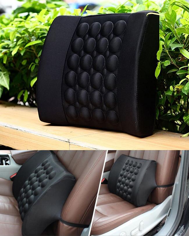 Car Back Seat Massager With Vibrater - Black