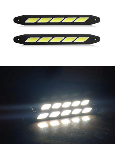 2 Pc - Flexible Bumper Car Daytime Running Light COB LED DRL For All Cars - Curve Design