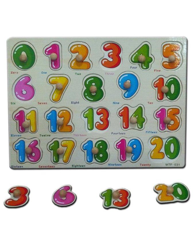 Wooden Nob 123 Block Board For Kids