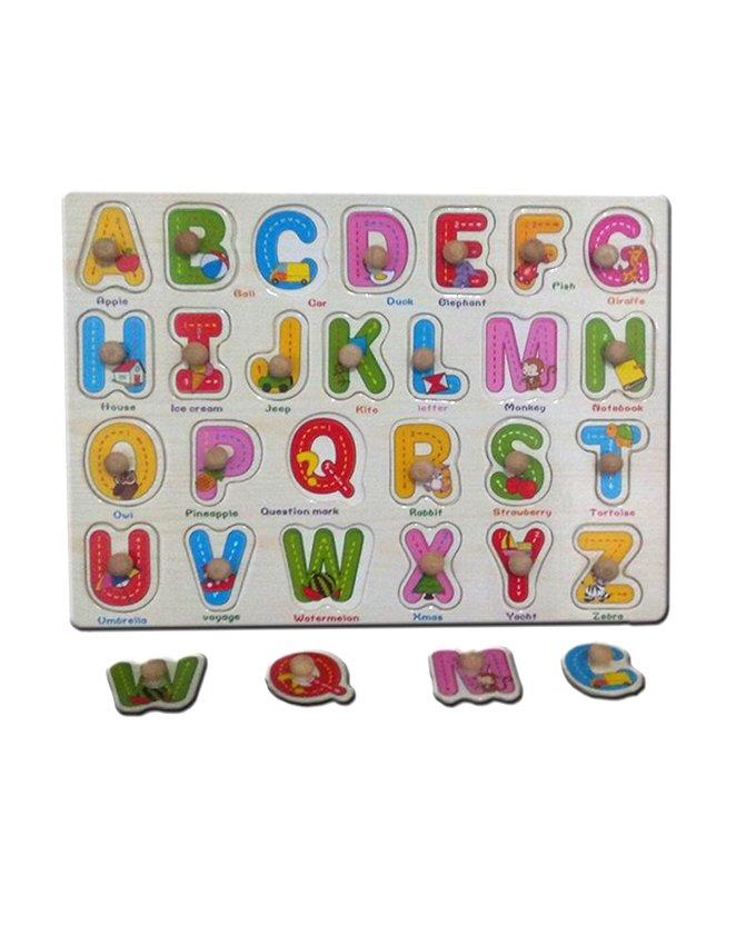 Wooden ABC Block Board Peg Board