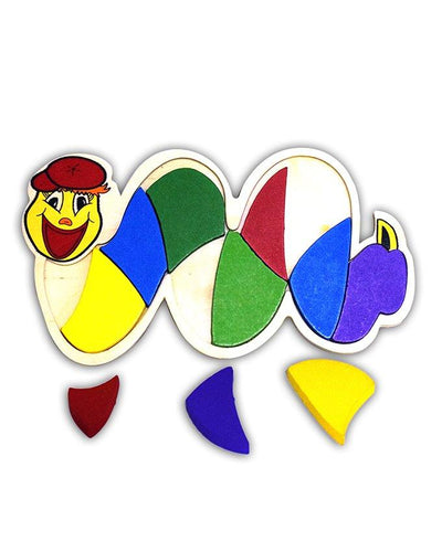 Wooden Colorful Snake Blocks Board