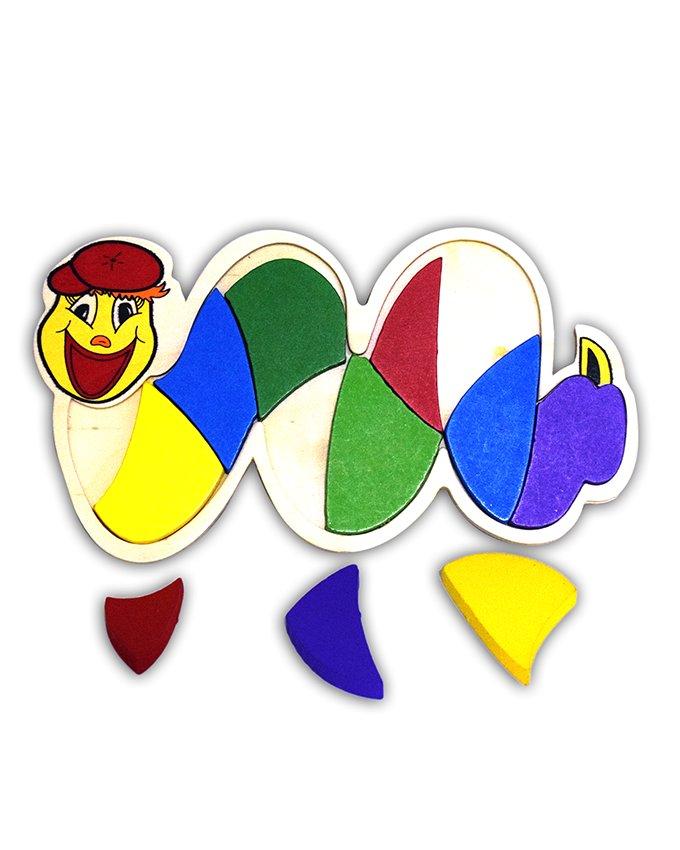 Wooden Colorful Snake Blocks Board