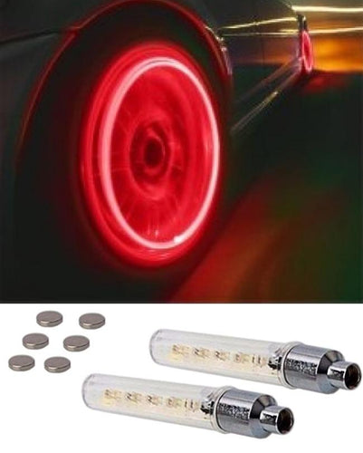 Set of 4 - 7 LED Tyre Motion Sensor Lights For Car,Bike,Cycle - Red