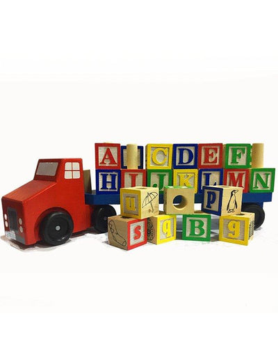 Alphabet Blocks Wooden Truck Educational Toy