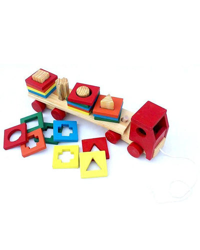 Wooden Shapes Sorter Truck For Kids