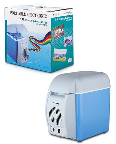 7.5L 12V Mini Cool Hot Food Refrigerator For Cars Blue
