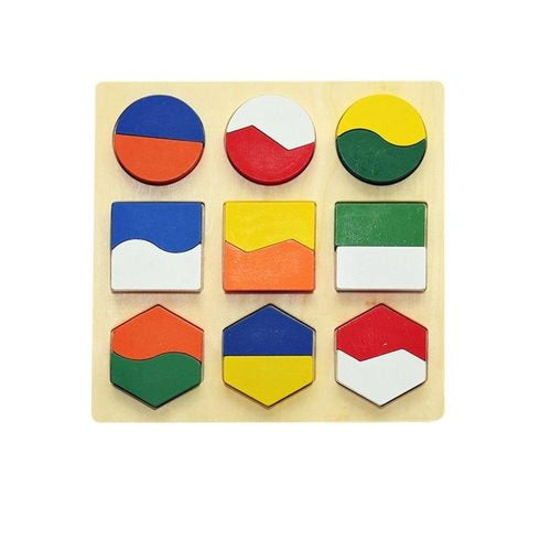 Wooden Geometric Shapes Large Block Board