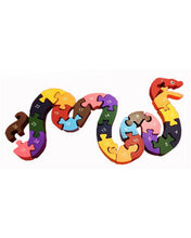 Wooden Puzzle Block ABC & 123 Snake