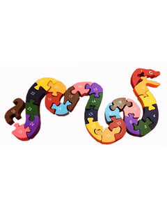 Wooden Puzzle Block ABC & 123 Snake