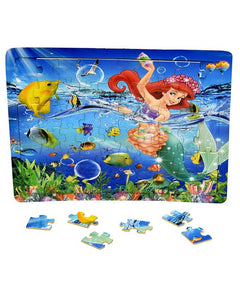 60 Piece Wooden Jigsaw Little Mermaid Toy Kids Play Board