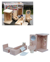 Wooden Dollhouse Furniture - Classic Bathroom