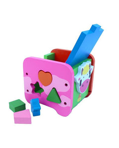 Wooden Shapes Sorter Cattle Box
