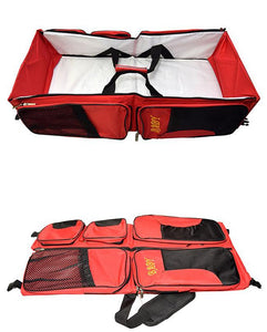 Multi Function Portable Folding Baby Bed Tote Bag - Red