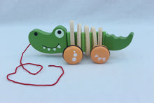 Wooden Crocodile Pull Cart For kids