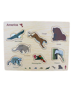 Wooden America Animals Board