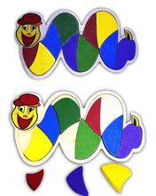 Wooden Colorful Snake Blocks Board