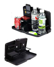 Two Layers Car Cup Holders Folding Table Multi Function Travel Dining Tray