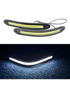 2 Pc - Flexible Bumper Car Daytime Running Light COB LED DRL For All Cars