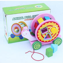 Wooden Animal Pull Snail Pink