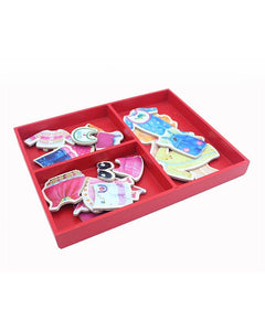 Wooden Doll Dress Board Red