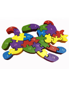 Wooden Puzzle Block ABC & 123 Dog