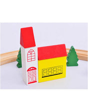 Wood Car Bus Tree Circular Orbit Wooden Toy